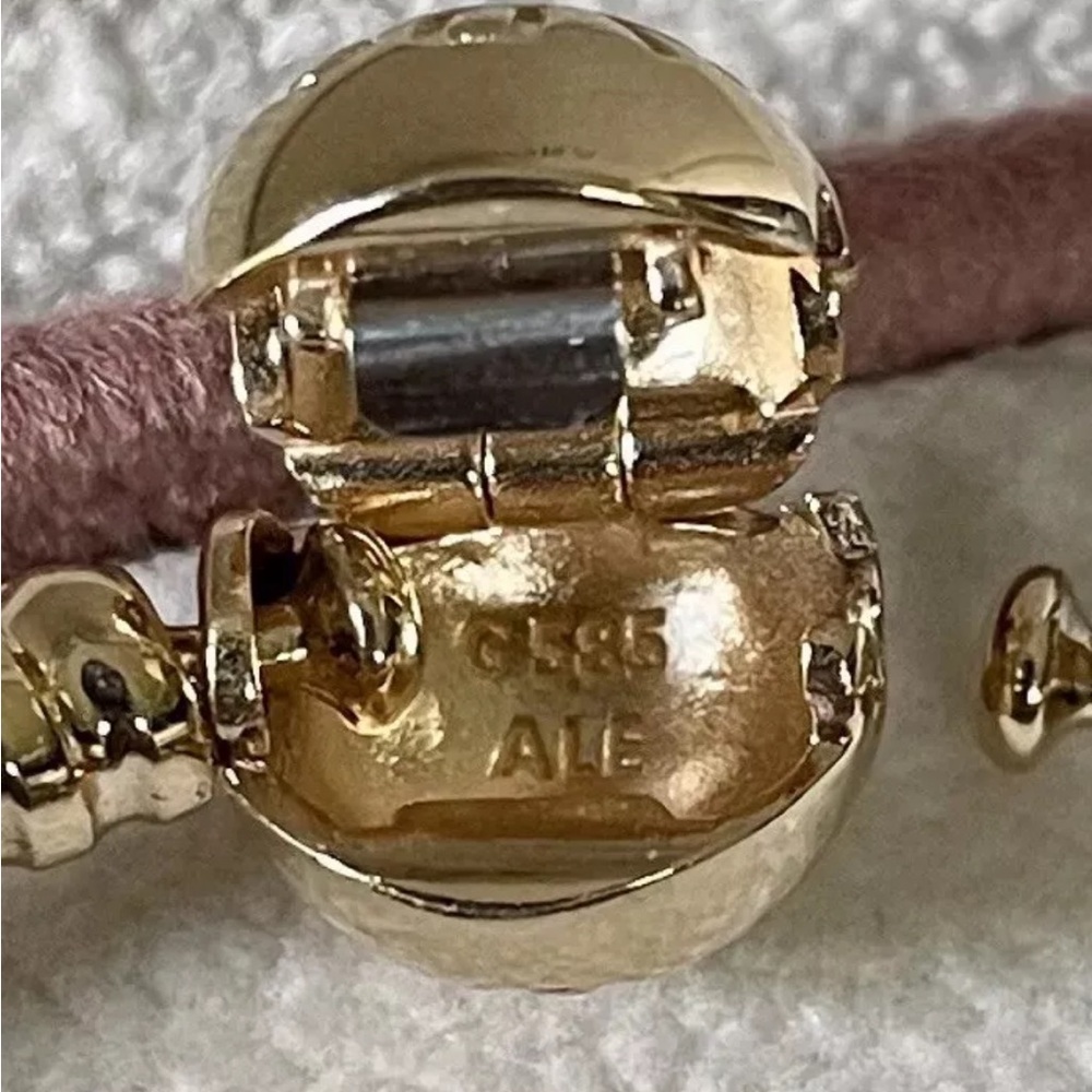 NEW ❗️Authentic Pandora 14K Solid Gold Bangle Bracelet 7.5 Inches - Picture 5 of 5